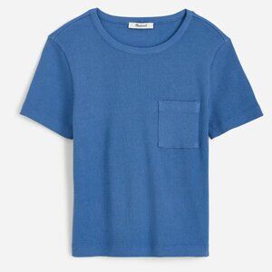 Madewell Garment-Dyed Ribbed Crewneck Pocket Tee Size Large